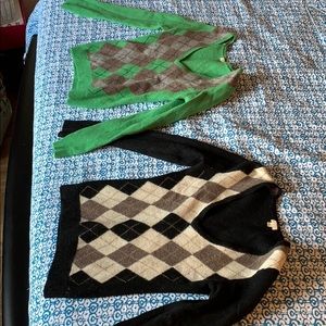 Two for one J Crew 100% wool argyle sweaters